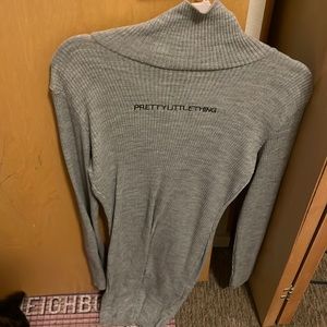 PLT Embroidered turtleneck dress